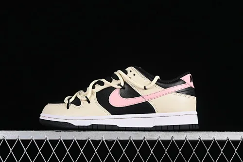 All Categories Nk SB Dunk Series Nk SB Dunk Low Low-top sneakers Nk Dunk Low Steam Puppet-Smoky Rose Black and pink simple SB strap low-top casual sneakers FD1232-001